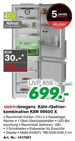 EP elektrabregenz Kühl-/Gefrier- kombination KSN 99500 X Angebot