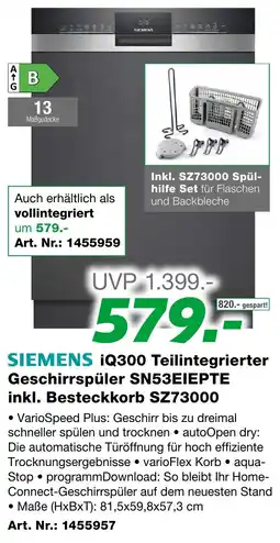 EP Iq300 teilintegrierter geschirrspüler sn53eiepte Angebot