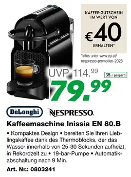 EP Kaffeemaschine Inissia EN 80.B Angebot