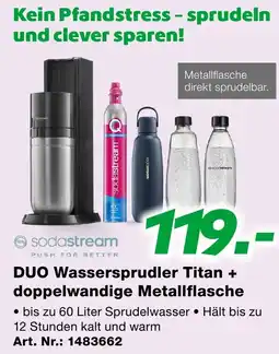 EP DUO Wassersprudler Titan + doppelwandige Metallflasche Angebot