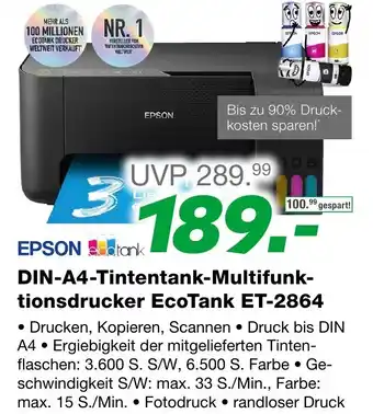 EP Din-a4-tintentank-multifunk- tionsdrucker ecotank et-2864 Angebot