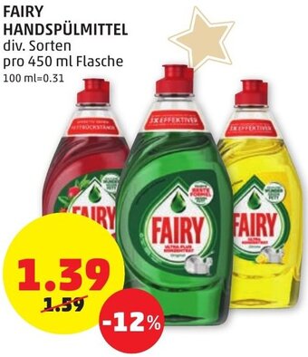 PENNY Fairy Handspülmittel 450 ml Angebot