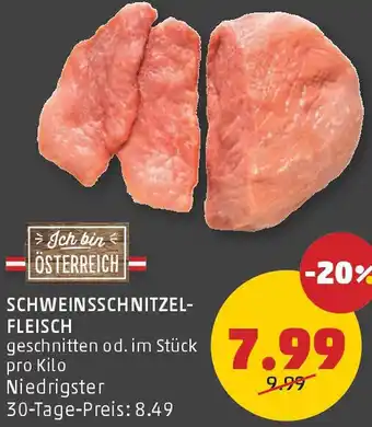 PENNY Schweinsschnitzel- fleisch Angebot