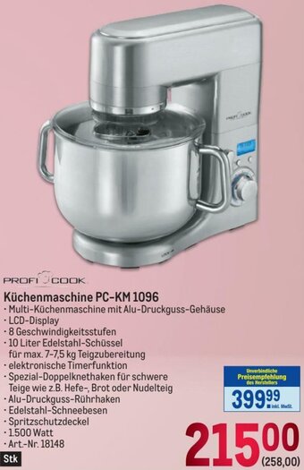 Metro Küchenmaschine Pc-KM 1096 Angebot