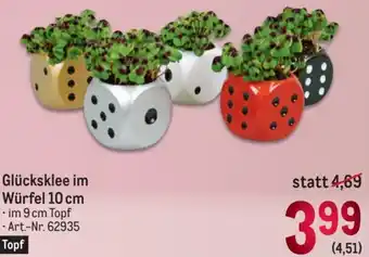 Metro Glücksklee Im Würfel 10cm Angebot
