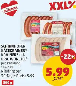 PENNY Krainer od. bratwürstel Angebot
