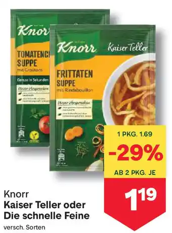 MPreis Knorr Kaiser Teller Die schnelle Feine Angebot