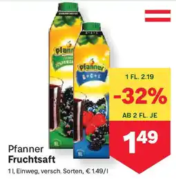 MPreis Pfanner Fruchtsaft Angebot