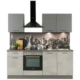 Möbelix Küchenzeile Base/Win mit Geräte 205 cm Beton Hell/Anthrazit Angebot