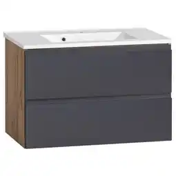 Möbelix Waschbecken Mit Unterschrank Varese B: 80 Cm Grau/eiche Angebot