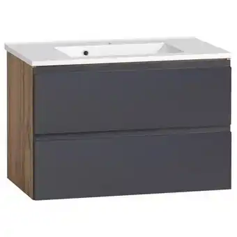 Möbelix Waschbecken Mit Unterschrank Varese B: 80 Cm Grau/eiche Angebot