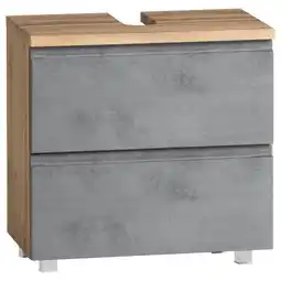Möbelix Waschbeckenunterschrank Varese B: 60 cm Hellgrau/Eiche Wotan Angebot