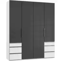 Möbelix Drehtürenschrank 200cm Level, Grau/weiß Angebot