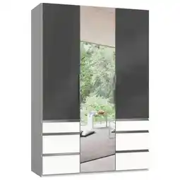 Möbelix Drehtürenschrank 150cm Level, Grau/weiß Angebot