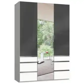 Möbelix Drehtürenschrank 150cm Level, Grau/weiß Angebot