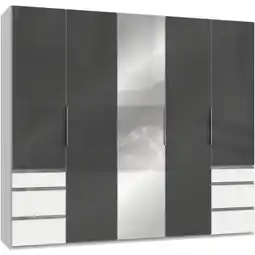 Möbelix Drehtürenschrank 250cm Level, Grau/weiß Angebot