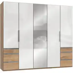 Möbelix Drehtürenschrank 250cm Level, Weiß/eiche Dekor Angebot