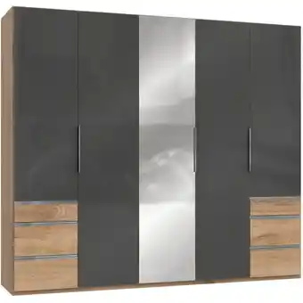Möbelix Drehtürenschrank 250cm Level, Grau/eiche Dekor Angebot