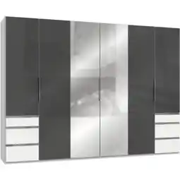 Möbelix Drehtürenschrank 300cm Level, Grau/weiß Angebot
