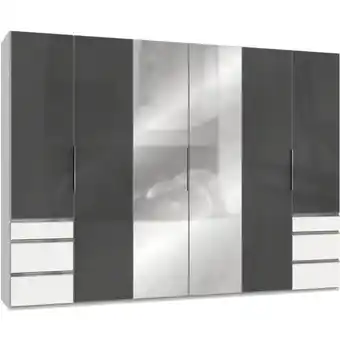 Möbelix Drehtürenschrank 300cm Level, Grau/weiß Angebot