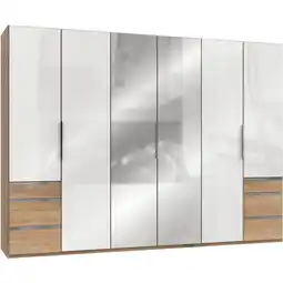 Möbelix Drehtürenschrank 300cm Level, Weiß/eiche Dekor Angebot