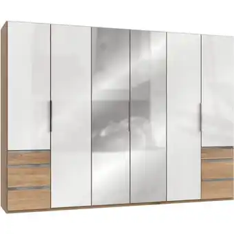 Möbelix Drehtürenschrank 300cm Level, Weiß/eiche Dekor Angebot