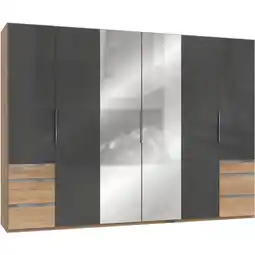 Möbelix Drehtürenschrank 300cm Level, Grau/eiche Dekor Angebot