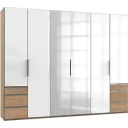 Möbelix Drehtürenschrank 300cm Level, Weiß/eiche Dekor Angebot