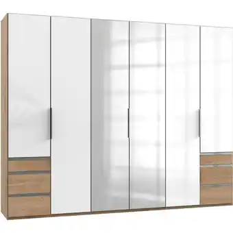 Möbelix Drehtürenschrank 300cm Level, Weiß/eiche Dekor Angebot