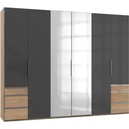 Möbelix Drehtürenschrank 300cm Level, Grau/eiche Dekor Angebot