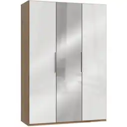 Möbelix Drehtürenschrank 150cm Level, Weiß/eiche Dekor Angebot