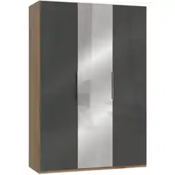 Möbelix Drehtürenschrank 150cm Level, Grau/eiche Dekor Angebot