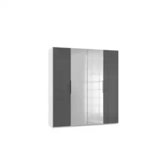 Möbelix Drehtürenschrank 200cm Level, Grau/weiß Angebot