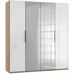 Möbelix Drehtürenschrank 200cm Level, Weiß/eiche Dekor Angebot