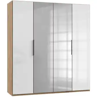 Möbelix Drehtürenschrank 200cm Level, Weiß/eiche Dekor Angebot