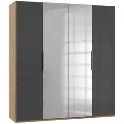Möbelix Drehtürenschrank 200cm Level, Grau/eiche Dekor Angebot