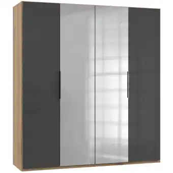 Möbelix Drehtürenschrank 200cm Level, Grau/eiche Dekor Angebot