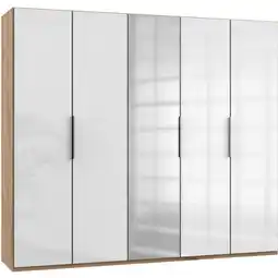 Möbelix Drehtürenschrank 250cm Level, Weiß/eiche Dekor Angebot