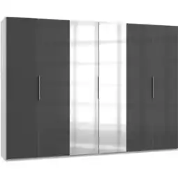 Möbelix Drehtürenschrank 300cm Level, Grau/weiß Angebot