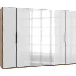 Möbelix Drehtürenschrank 300cm Level, Weiß/eiche Dekor Angebot