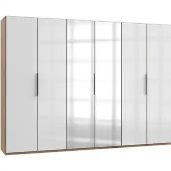 Möbelix Drehtürenschrank 300cm Level, Weiß/eiche Dekor Angebot