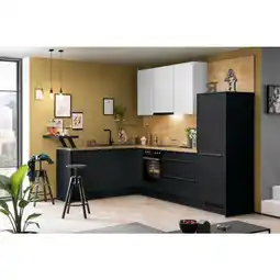Möbelix Einbauküche Eckküche Möbelix Ip1200 Ohne Geräte 292x192 Cm Schwarz/space Grey Angebot
