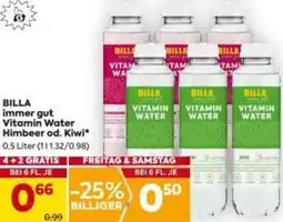 Billa BILLA immer gut Vitamin Water Himbeer od. Kiwi Angebot
