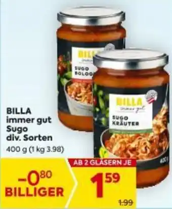 Billa BILLA immer gut Sugo div. Sorten Angebot