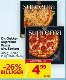 Billa Dr. Oetker Suprema Pizza div. Sorten Angebot