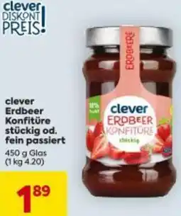 Billa clever Erdbeer Konfitüre stückig od Angebot