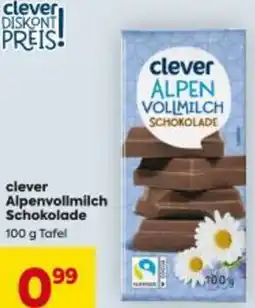 Billa Clever alpen vollmilch schokolade Angebot