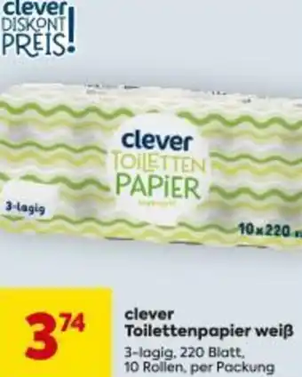 Billa clever Toilettenpapier weiß Angebot