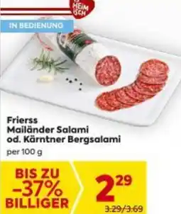 Billa Frierss Mailänder Salami od. Kärntner Bergsalami Angebot