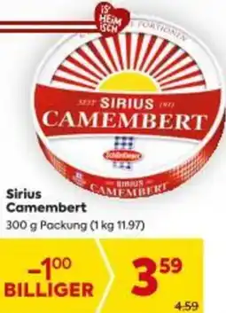 Billa Sirius Camembert Angebot